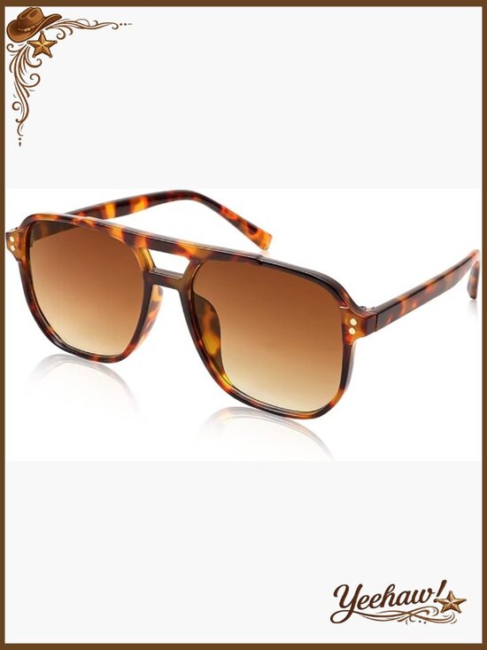 Retro Square Aviator Sunglasses Women Men 70s Vintage Plastic Frame UV400 main image 5